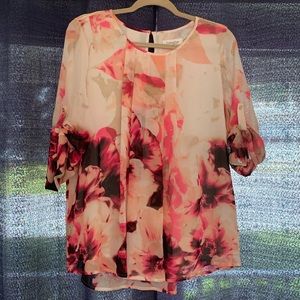 Pink Floral Calvin Klein Blouse